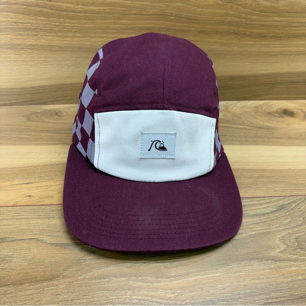 Burgundy and White Cap with Quiksilver Logo